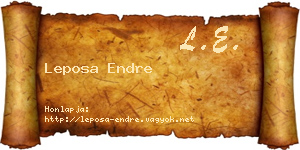 Leposa Endre névjegykártya